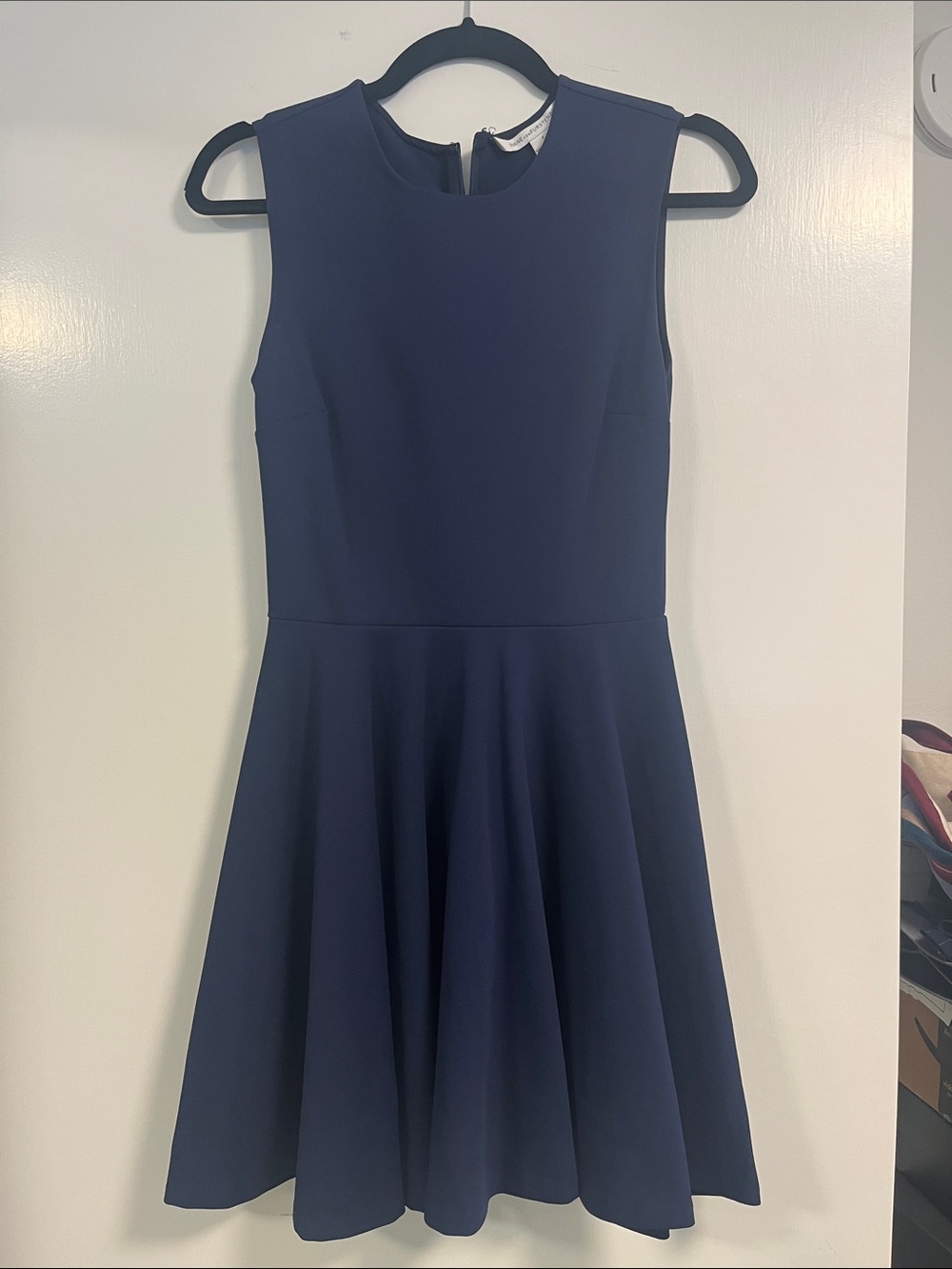 Navy Sleeveless Navy Fit-and-Flare Scuba Dress Sz 2